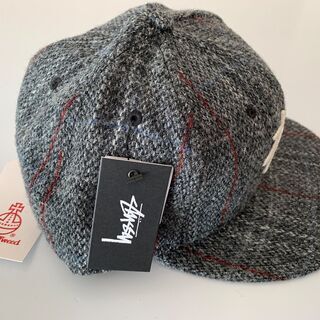Stussy Stock Harris Tweed New Era Cap CHARCOAL