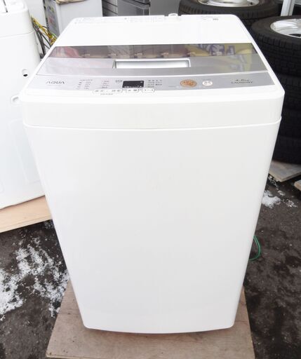 【恵庭】AQUA　洗濯機　AQW-S45E　2018年製　4.5㎏　ホワイト　中古品　PayPay支払いOK！
