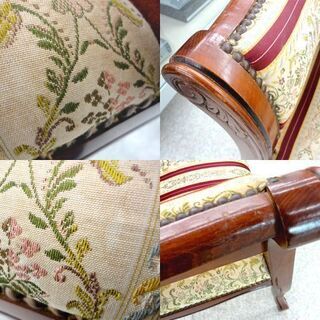 ►アンティーク調 テレフォンチェア デスク/引出付き椅子 一人掛け 猫脚 チェア ベンチ 電話台 ☆ PayPay(ペイペイ)決済可能 ☆ 札幌市 北区 屯田