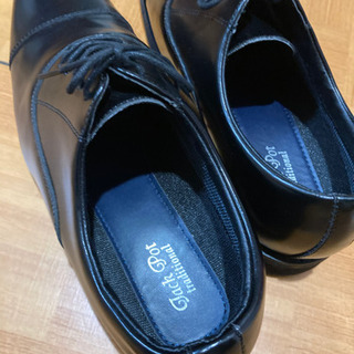 【ネット決済・配送可】シンプルデザイン　革靴　黒　ブラック