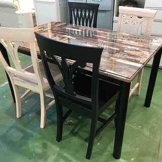 札幌【2トーンカラーの4人掛けダイニングセット】幅110cm 食卓テーブル 