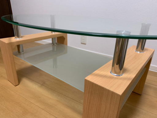 最終値下げですガラステーブル センターテーブルローテーブル 透明 