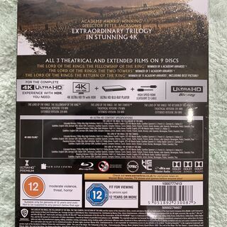  新品未開封 送料無料 【4K ULTRA HD】 ロード・オブ・ザ・リング トリロジー BOX 全3作品収録 英国版　(日本語字幕・音声有)