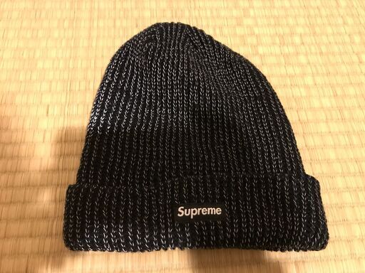 未使用品 シュプリーム ニット帽 メンズ 帽子 ブラック ストライプ Supreme Box Logo