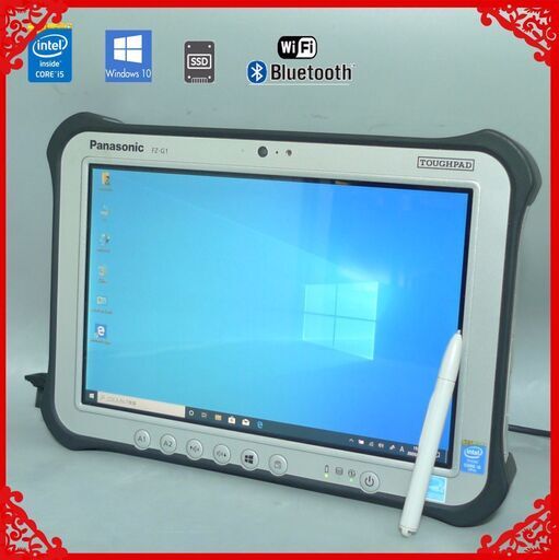 送料無料 タブレット 中古良品 10.1型 Pana FZ-G1FABZZCJ 第4世代Core i5 4GB SSD-128G 無線LAN Windows10 LibreOffice
