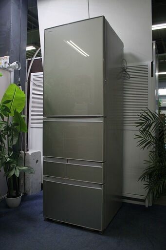 R2557) TOSHIBA 中古 東芝 GR-G43GXV(ZS) [VEGETA(ベジータ) 冷凍冷蔵庫 (426L・右開き） 5ドア クリアライトゴールド] 2014年製! 冷蔵庫 店頭取引大歓迎♪