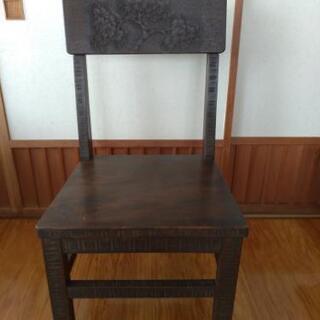 【ネット決済】軽井沢彫り　椅子１脚　傷あり