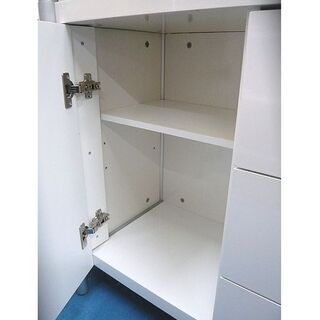 収納家具 札幌 キッチンキャビネット ホワイト エナメル 幅120㎝ 奥行 