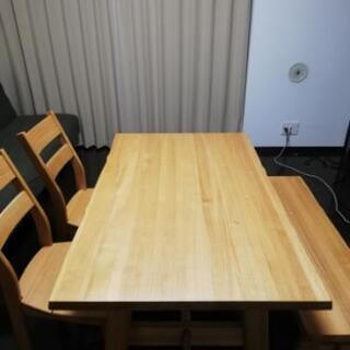 ꧁酒井製作所꧂収納付ダイニングテーブル&チェア4脚セット ビーンズ 楕円 座刳り ダイニングテーブル 酒井製作所 ダイニングテーブルセット（4人掛け）