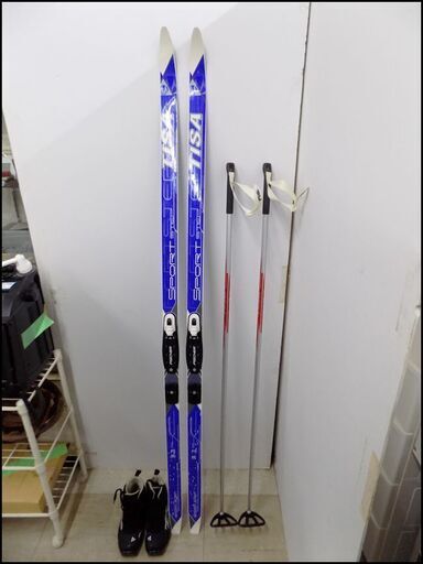 新札幌発 フィッシャー クロスカントリー 170㎝ TISA 歩くスキー ストック 靴(23.5㎝) 3点セット ビンディング付