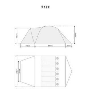 テント ドーム型テント ワンタッチ6人用 ファミリー300cm FIELDOOR - 売ります・あげます