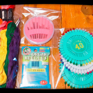 家庭用ミシン針・まち針・縫い針・刺繍糸【セット販売】