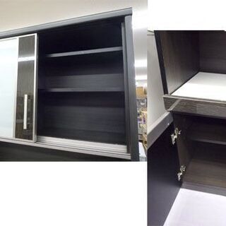 ニトリ キッチンボード 幅100×奥行50×高さ206cm ポスティア100KB BK レンジボード 食器棚 キッチン収納 ダークブラウン 札幌市手稲区  