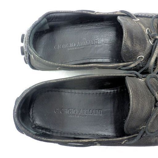 ▷デッキシューズ ジョルジオ アルマーニ GIORGIO ARMANI レザー
