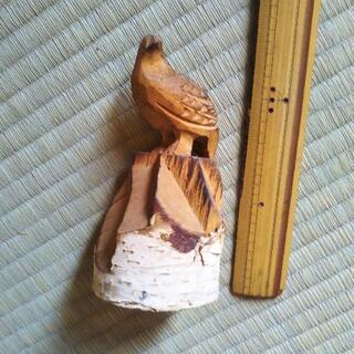 木彫りの鳥 昭和レトロ