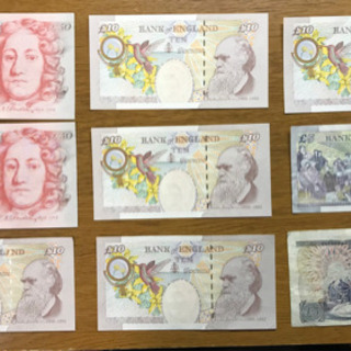 計170.92)UKポンド旧紙幣(160) +硬貨(10.92)