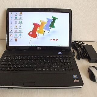 ノートパソコン 高速SSD240GB搭載 Fujitsu FMV-BIBLO AH40/H ノート 
