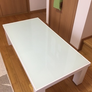 【ネット決済】リビングテーブル(天板ガラス)W120 D60 H35