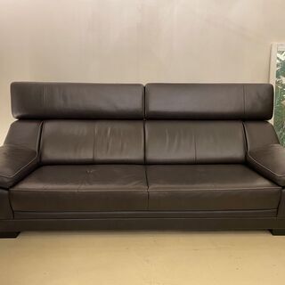 karimoku カリモク ZU53モデル 本革 ZU5306DB ソファ オットマン ブラウン 中古品