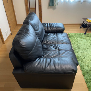 2.5人掛けソファ　本革　黒　