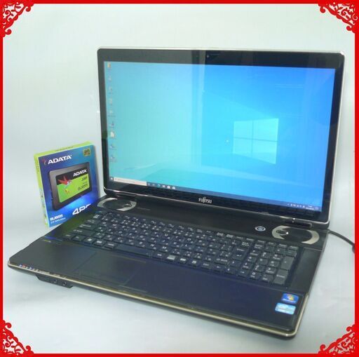 新品SSD-480GB+HDD-750GB 中古 ノートPC テレビ機能付 17.3型 FMV NH77/ED Core i7 8GB ブルーレイ 無線LAN Windows10 LibreOffice
