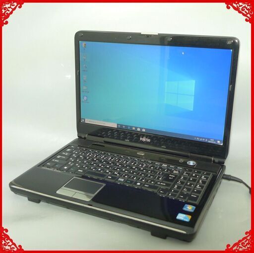 送料無料 1台限定 ノートPC 中古良品 15.6型 富士通 AH550/5A Core i5 4GB 500G DVDマルチ 無線 Windows10 テンキー LibreOffice ブラック