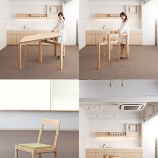 注文設計家具／デザイナー家具 【価格39万】KAICHI DESIGN／山田佳一朗設計　スクエアダイニングセット　組み立て式