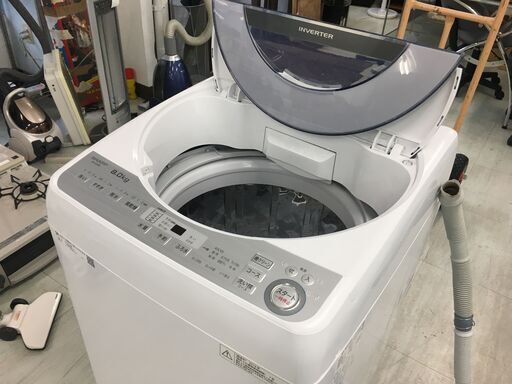 シャープ8.0Kインバーター洗濯機2018年製！！！分解クリーニング済み！！！