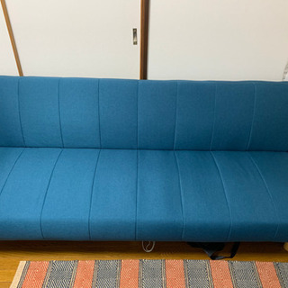 ソファーベッド　ブルー　幅180cm