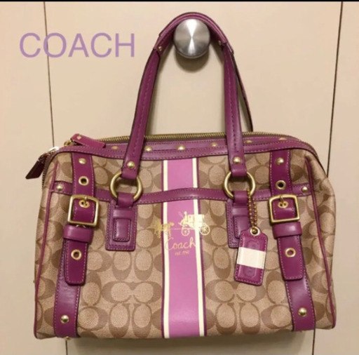 新品COACHコーチ シグネチャーヘリテージボストンバック