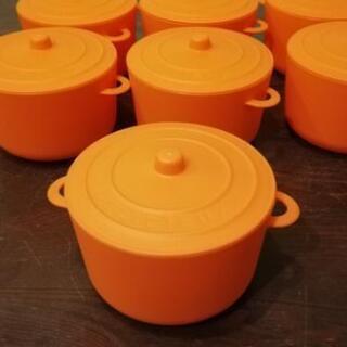 お鍋型オレンジポット×7個　ラッピング容器　