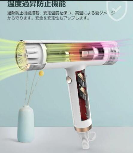 超最新高額ヘアドライヤーホワイト色★定価19999円★ 速乾ドライヤー マイナスイオン 大風量 ドライヤー 3段階風速 冷熱風 ３種類ノズル交換可 サロニア スピーディーイオンドライヤー 業務 家庭 美容院用ドライヤー