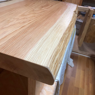 熊本県産 杉ローテーブル 脚 ケヤキ 全長128cm 高さ34.5cm