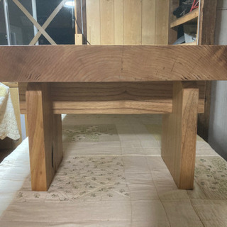 熊本県産 杉ローテーブル 脚 ケヤキ 全長128cm 高さ34.5cm