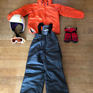 スキーウェア130上下セット+ヘルメット+ゴーグル+スキー手袋④