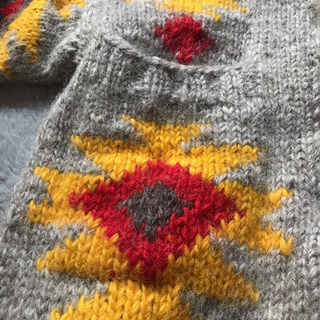 キッズ アウターセーター風ジッパー手編み