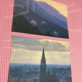 日本画・ガラス美術品のポストカード、クリスマスメッセージカード