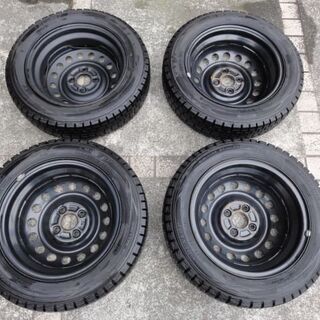 デイズ 中古スチールホイール+未使用スタッドレスタイヤ 155/65-R14 4