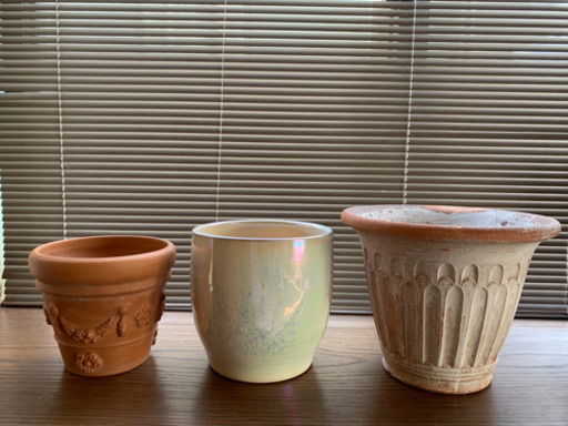 植木鉢3種セット　素焼き　陶器