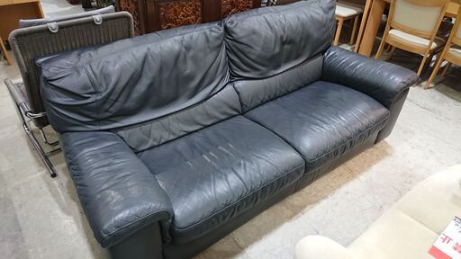 お値打ち品！NATUZZI｜ナツッジ｜レザーエディションズ｜総本革張り２人掛ワイドソファ