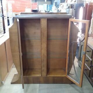 アールデコ様式　アンティークキャビネット　カギ付　ガラス棚【愛品倶楽部柏店】