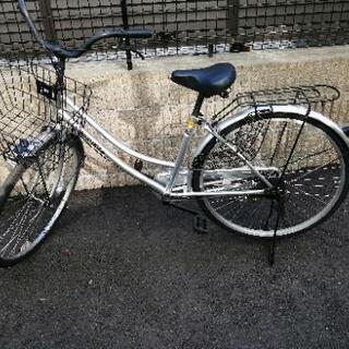  【取引中】26型 自転車 シティサイクル（シルバー/シングルシ...