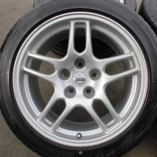 シルバーピーチ BCNR33 R33 純正 17インチ 9J +30 FEDERAL タイヤ付