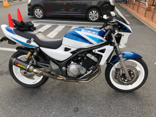 バリオス 1型(A) 2型(B)・GSX250FX 全年式共通 タイガーライン タンクステッカーセット 2色タイプ ゴールド/ホワイト (金/白)  外装デカール