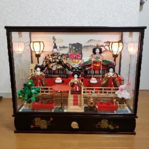 雛人形　オルゴール　硝子ケース\n