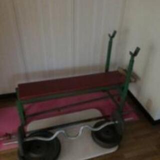 ベンチプレス台 バーベル20kgプレート60kg