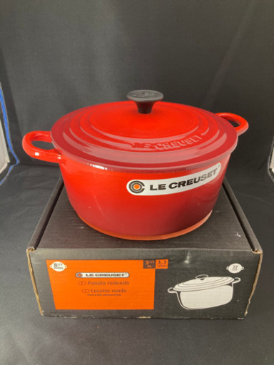 【店舗同時販売中】LE CREUSET  ル・クルーゼ　L2501-22 未使用品　箱付「　22cm ココットロンド　」【店頭販売限定】問合わせ番号：101-024414-002