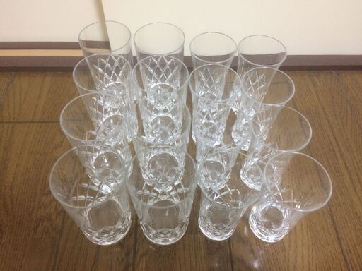 【未使用品】クリスタル・グラス2×8セット
