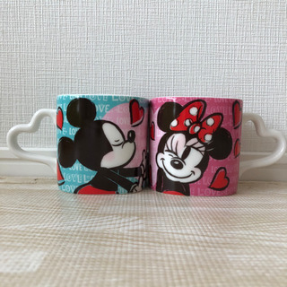【美品】ペアマグカップ/ミッキー&ミニー