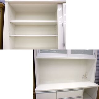 大型キッチンボード 119×50×200cm ホワイト シンプル レンジボード レンジ台 食器棚 キッチン 収納 家具 札幌 厚別店